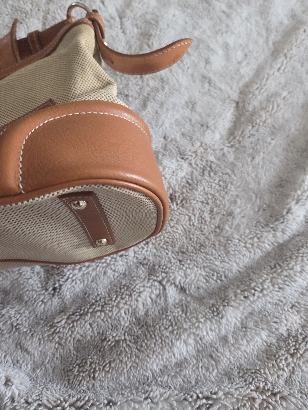Dooney & Bourke Tan Canvas and Brown Leather Shoulder Bag - Picture 11 of 13